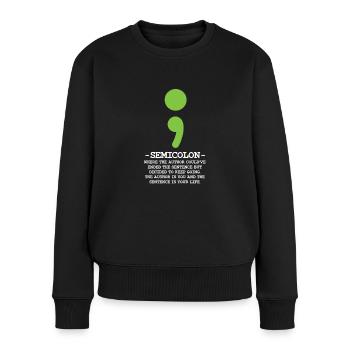 Mental health - Women's Premium Organic Jumper - black - Front - Julia (174cm)