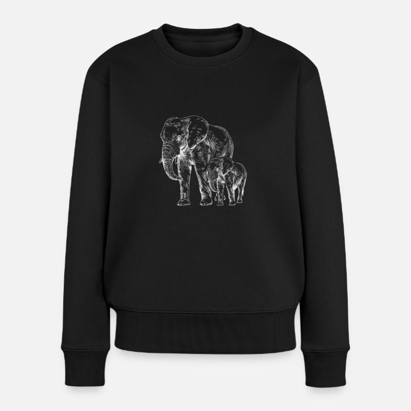 Elefant - Frauen Premium Bio Pullover - Schwarz