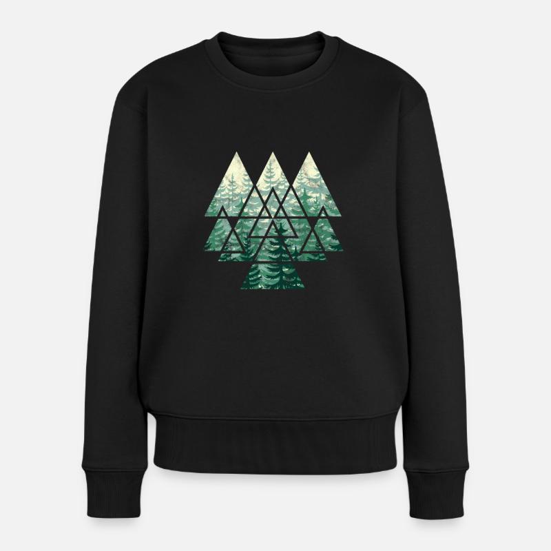 Wald - Frauen Premium Bio Pullover - Schwarz