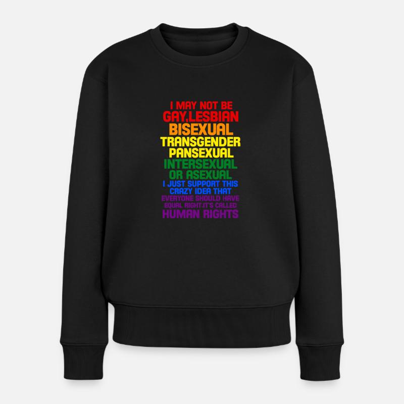 Menschenrechte - Frauen Premium Bio Pullover - Schwarz