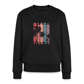 Miami Floride USA Amérique Cadeau de Voyage de Vacances - Pull Premium bio Femme - noir - Devant - Julia (174cm)
