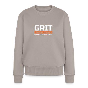 Motivation - Pull Premium bio Femme - taupe - Devant - Julia (174cm)