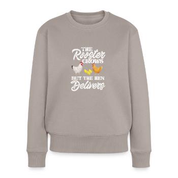 Chicken - Women's Premium Organic Jumper - taupe - Front - Julia (174cm)
