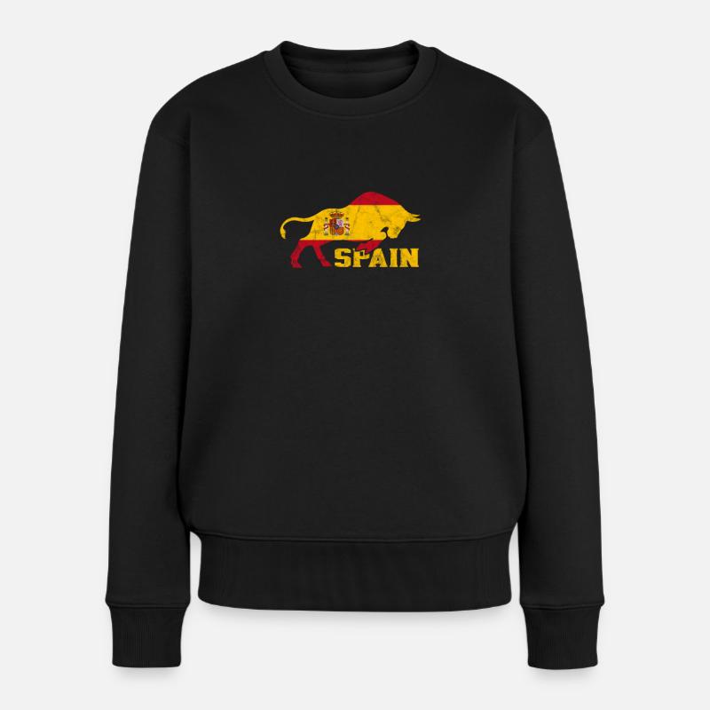 Spanien Spanisch Barcelona Spanier Urlaub Geschenk - Frauen Premium Bio Pullover - Schwarz