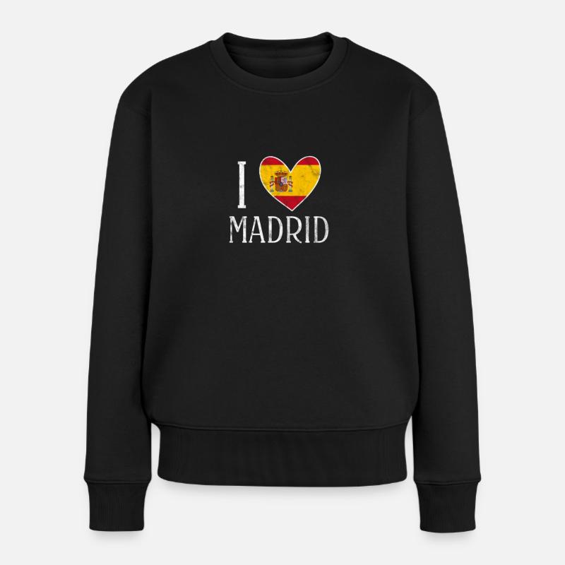 Spanien Spanisch Madrid Spanier Urlaub Geschenk - Frauen Premium Bio Pullover - Schwarz