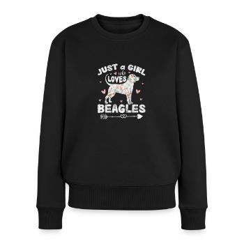 Beagle - Pull Premium bio Femme - noir - Devant - Julia (174cm)