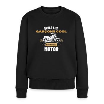 Cadeaux pour les motards Quad, Stunt, Moto, Vélo - Pull Premium bio Femme - noir - Devant - Julia (174cm)