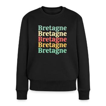 Bretagne Bretonen Bretonen Ich liebe Bretagne Breiz - Frauen Premium Bio Pullover - Schwarz - Vorne - Julia (174cm)