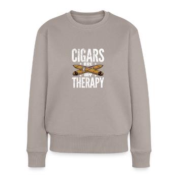 Zigarre - Frauen Premium Bio Pullover - Taupe - Vorne - Julia (174cm)