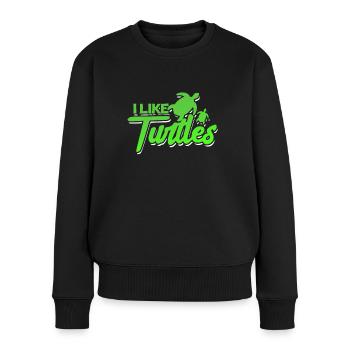 Tortue Tortue Sea Créatures marines Cadeau - Pull Premium bio Femme - noir - Devant - Julia (174cm)