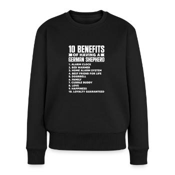 Deutscher Schäferhund - Frauen Premium Bio Pullover - Schwarz - Vorne - Julia (174cm)