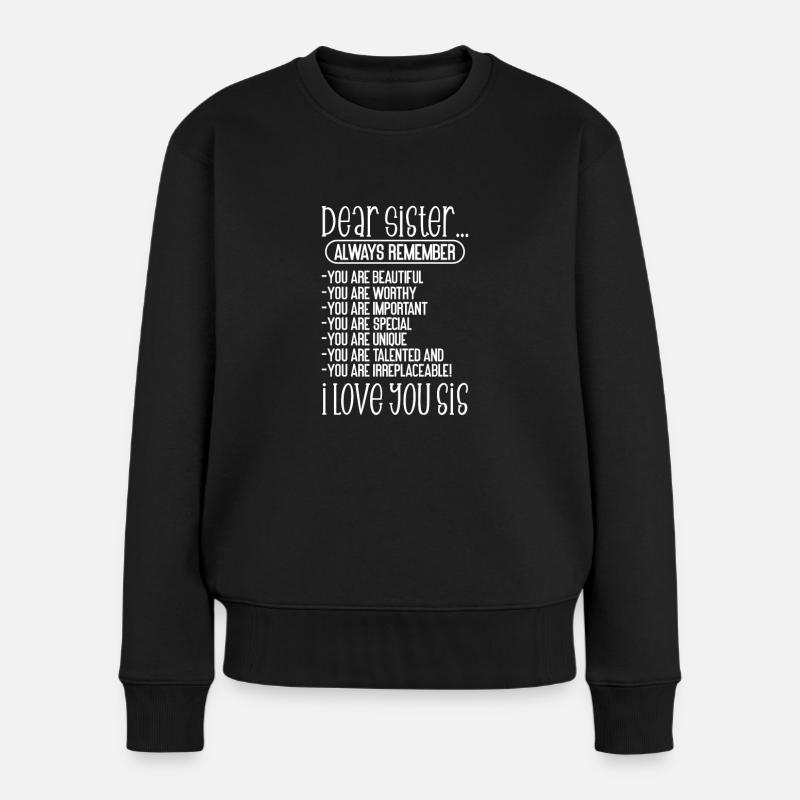 Schwester - Frauen Premium Bio Pullover - Schwarz