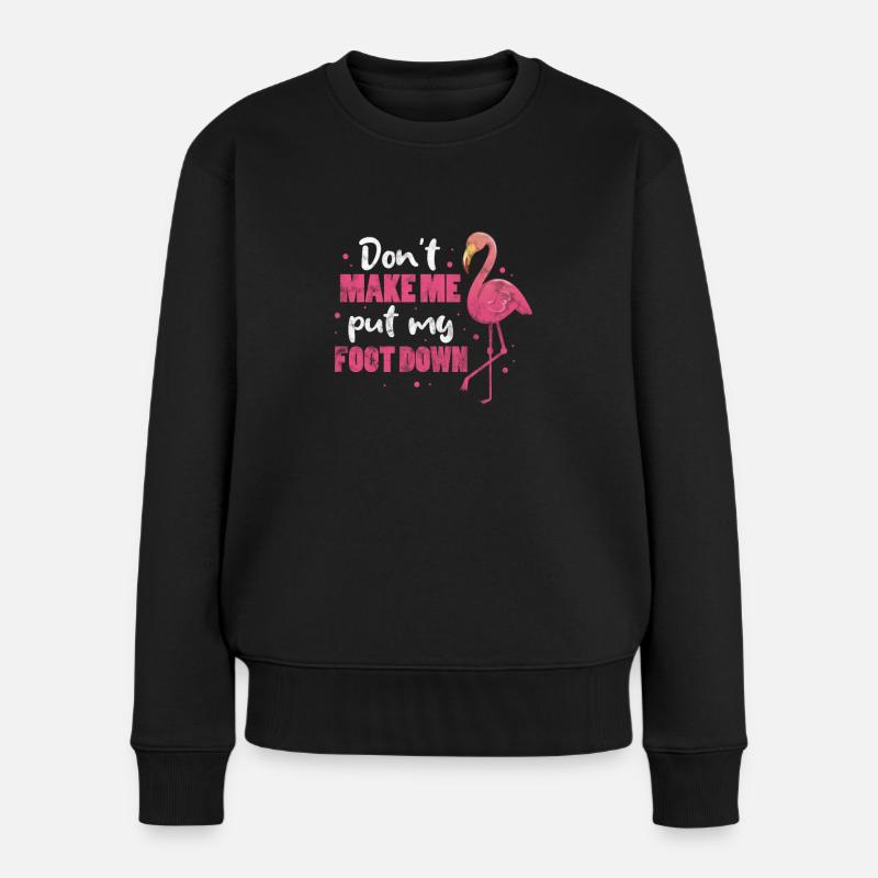 Flamingo - Frauen Premium Bio Pullover - Schwarz