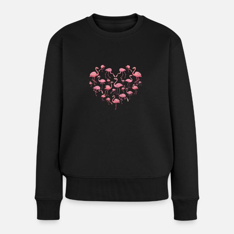 Flamingo - Frauen Premium Bio Pullover - Schwarz