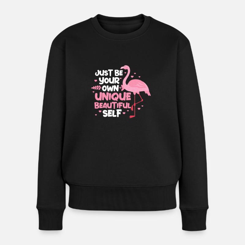 Flamingo Pink Vogel Zoo Sommer Urlaub Geschenk - Frauen Premium Bio Pullover - Schwarz