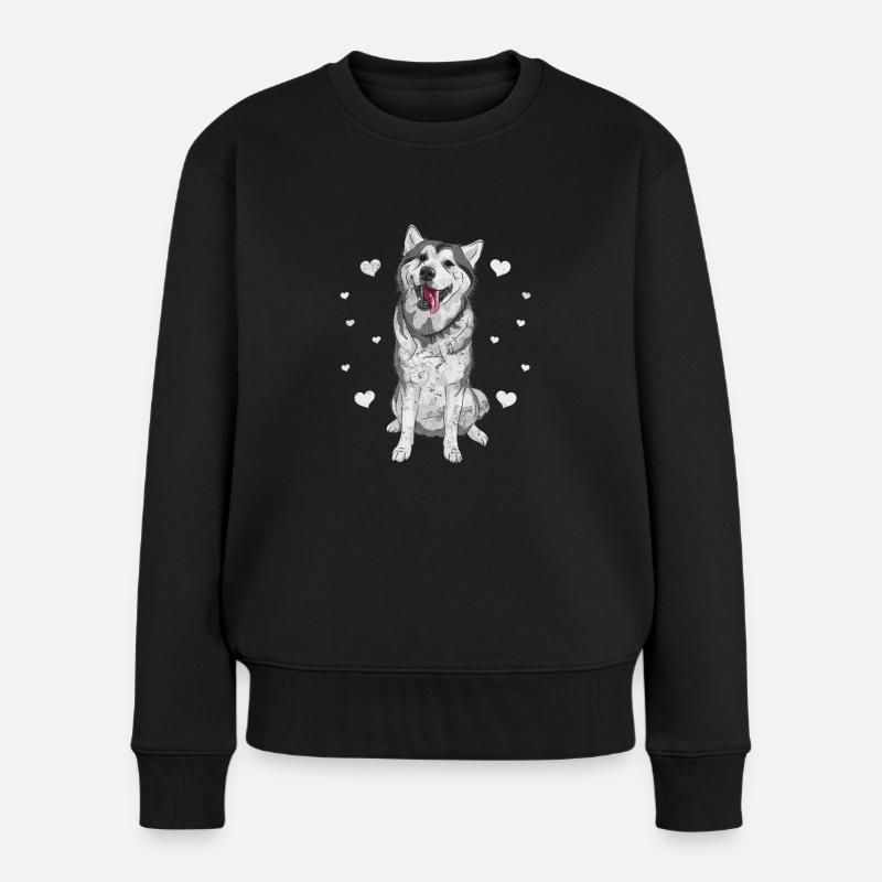 Husky - Frauen Premium Bio Pullover - Schwarz