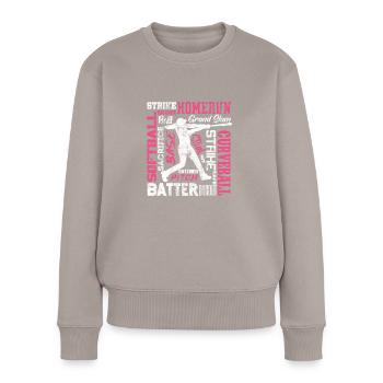 Softball - Frauen Premium Bio Pullover - Taupe - Vorne - Julia (174cm)