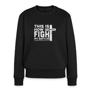 Bibel - Frauen Premium Bio Pullover - Schwarz - Vorne - Julia (174cm)