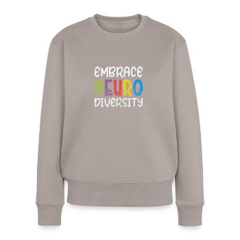 ADHS - Frauen Premium Bio Pullover - Taupe - Vorne - Julia (174cm)