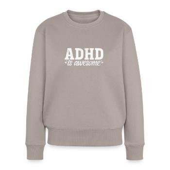ADHS - Frauen Premium Bio Pullover - Taupe - Vorne - Julia (174cm)