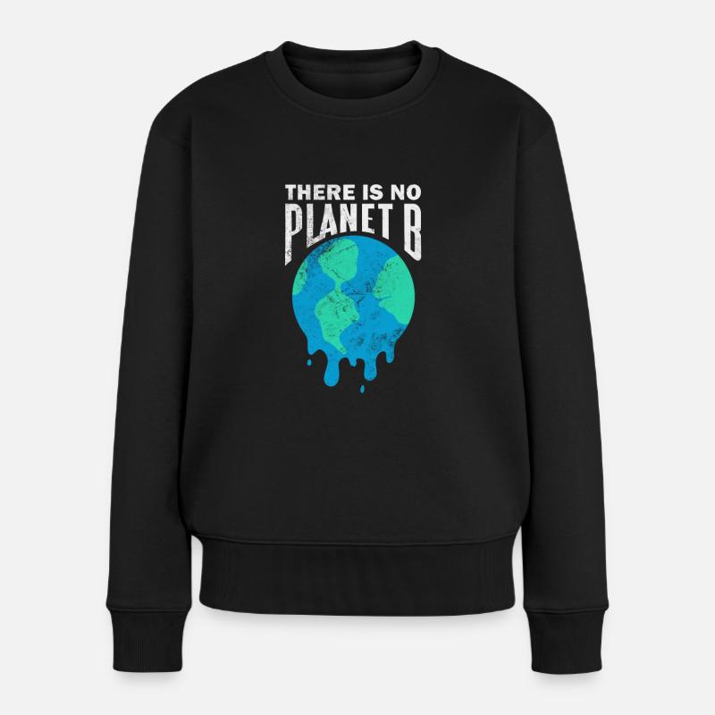 Klimawandel Umwelt Earth Erde Geschenk - Frauen Premium Bio Pullover - Schwarz