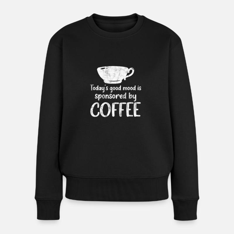 Kaffee - Frauen Premium Bio Pullover - Schwarz