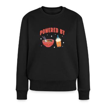 Thé à bulles - Pull Premium bio Femme - noir - Devant - Julia (174cm)