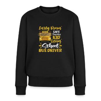 Busfahrer - Frauen Premium Bio Pullover - Schwarz - Vorne - Julia (174cm)