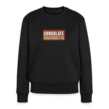 Schokolade - Frauen Premium Bio Pullover - Schwarz - Vorne - Julia (174cm)