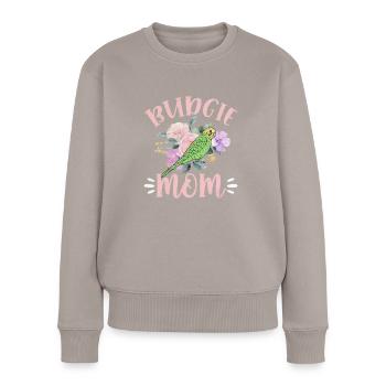Perruche ondulée - Pull Premium bio Femme - taupe - Devant - Julia (174cm)