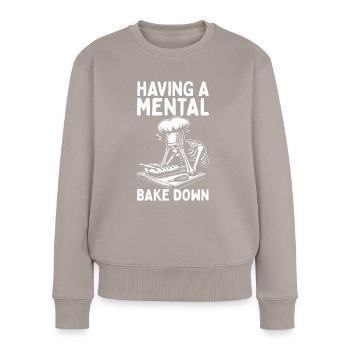 Bäcker Bäckerein Backwaren Backen Geschenk - Frauen Premium Bio Pullover - Taupe - Vorne - Julia (174cm)