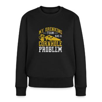 Cornhole - Frauen Premium Bio Pullover - Schwarz - Vorne - Julia (174cm)
