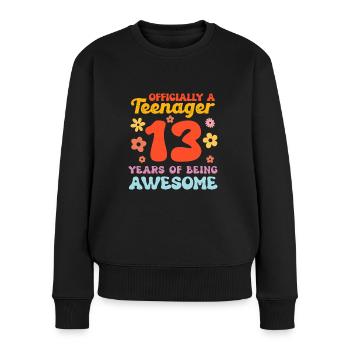 Teenager Teenie Teen Teens Teeny Geschenk - Frauen Premium Bio Pullover - Schwarz - Vorne - Julia (174cm)