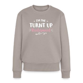Junggesellin Jungesellinnenabschied Braut - Frauen Premium Bio Pullover - Taupe - Vorne - Julia (174cm)