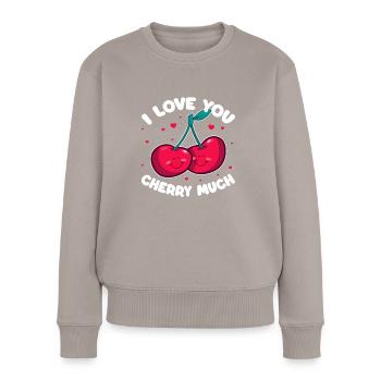 Cherry Cherry Tree Cherry Blossom Fruit Gift - Women's Premium Organic Jumper - taupe - Front - Julia (174cm)