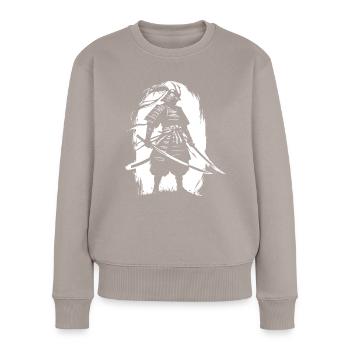 Samouraï Ronin épée guerrier de combat cadeau - Pull Premium bio Femme - taupe - Devant - Julia (174cm)