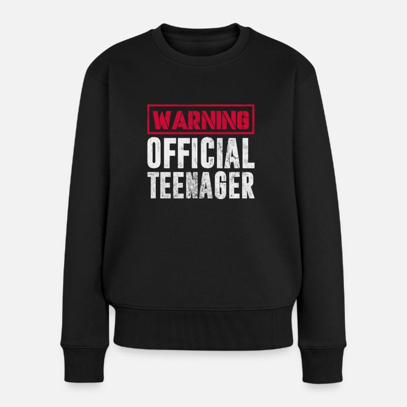 Teenager - Frauen Premium Bio Pullover - Schwarz
