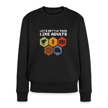 Brettspiel - Frauen Premium Bio Pullover - Schwarz - Vorne - Julia (174cm)