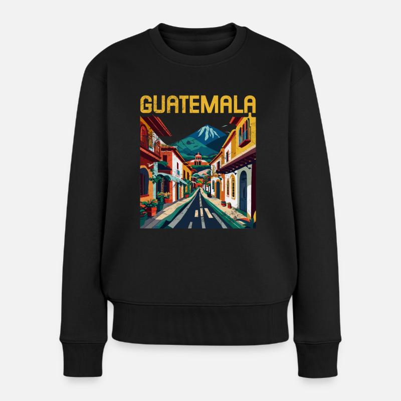 Guatemala - Frauen Premium Bio Pullover - Schwarz