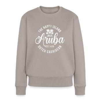 Aruba - Frauen Premium Bio Pullover - Taupe - Vorne - Julia (174cm)