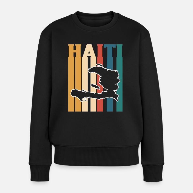 Haiti Haitianer Karibik Urlaub - Frauen Premium Bio Pullover - Schwarz