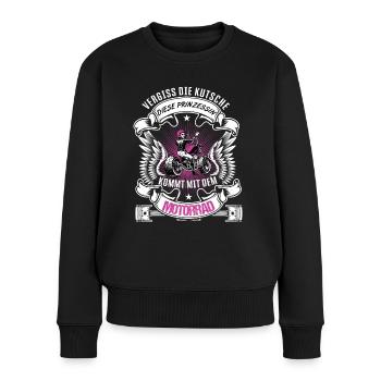 Motorrad Motorradfahrerin Frauenpower Bikerbraut - Frauen Premium Bio Pullover - Schwarz - Vorne - Julia (174cm)