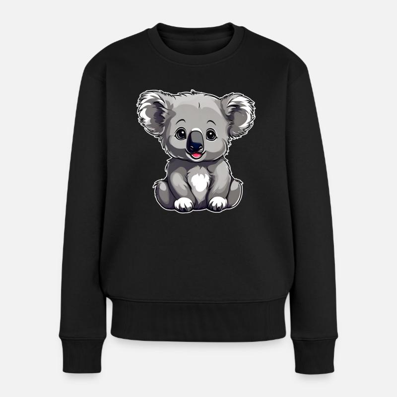 Niedlicher Koala Bär - Frauen Premium Bio Pullover - Schwarz