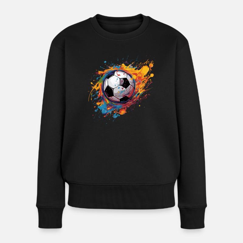 Fußball - Frauen Premium Bio Pullover - Schwarz