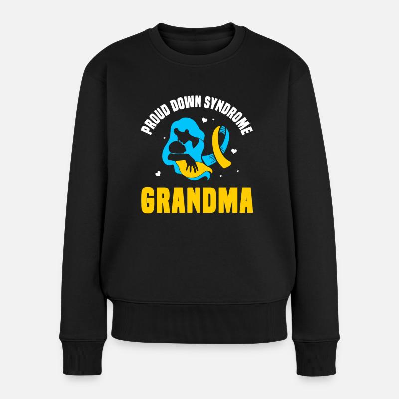Proud Down Syndrome Grandma - Frauen Premium Bio Pullover - Schwarz