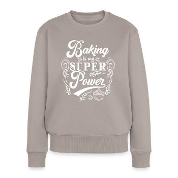 Backen Bäckerin Konditorin Hobby Bäckerin Geschenk - Frauen Premium Bio Pullover - Taupe - Vorne - Julia (174cm)
