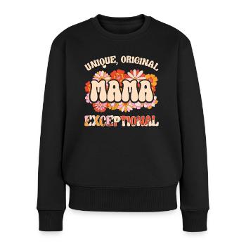 Mère Unique Originale Exceptionnelle Maman - Pull Premium bio Femme - noir - Devant - Julia (174cm)