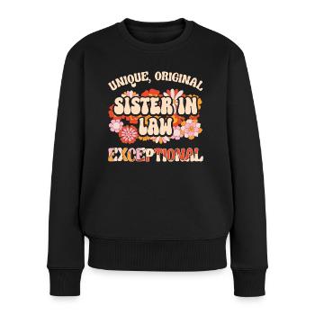Einzigartige Originalschwester Außergewöhnliche Schwägerin - Frauen Premium Bio Pullover - Schwarz - Vorne - Julia (174cm)