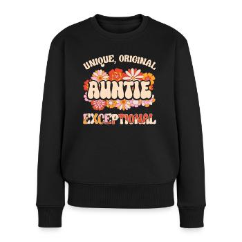 Tata Unique Original Herausragende Tante - Frauen Premium Bio Pullover - Schwarz - Vorne - Julia (174cm)