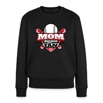 Biggest baseball fan mom - Women's Premium Organic Jumper - black - Front - Julia (174cm)